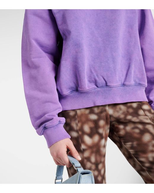 Sweat-shirt en coton a logo Acne en coloris Purple