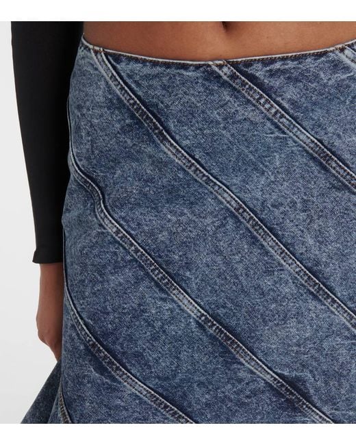 Alaïa Blue Midirock Spiral Aus Denim