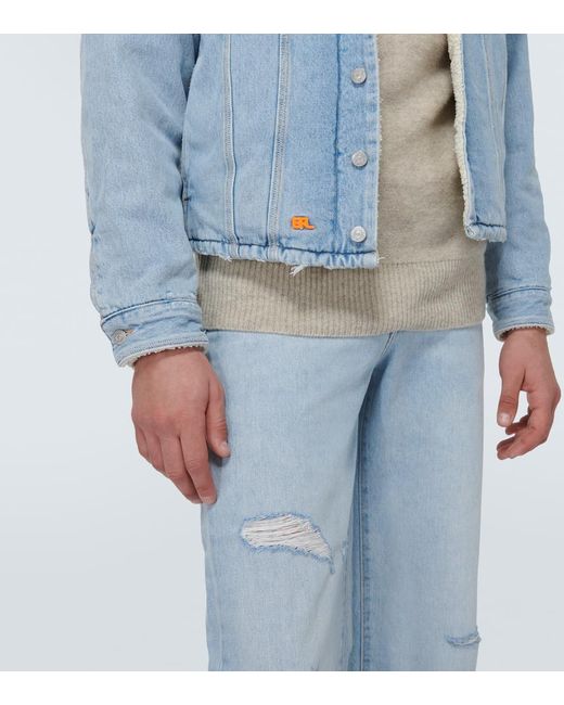 Giacca di jeans con pelliccia sintetica di ERL in Blue da Uomo