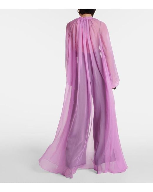 Max Mara Pink Medicea Silk Chiffon Robe