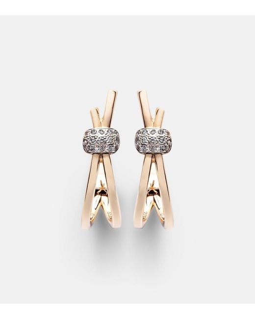 Pomellato White Together 18Kt Rose Earrings With Diamonds