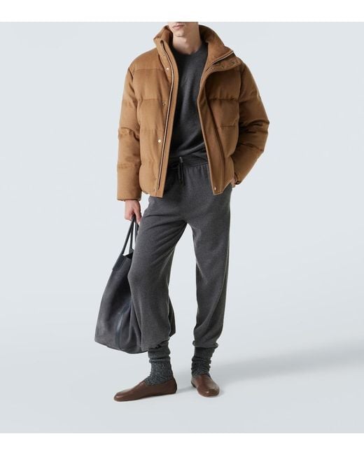 Loro Piana Brown Giulio Cashmere Down Jacket for men