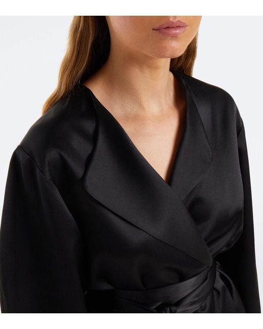 The Sei Black Belted Silk Blouson Jacket