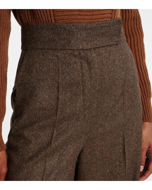 Max Mara Brown Virgin Wool Straight Pants