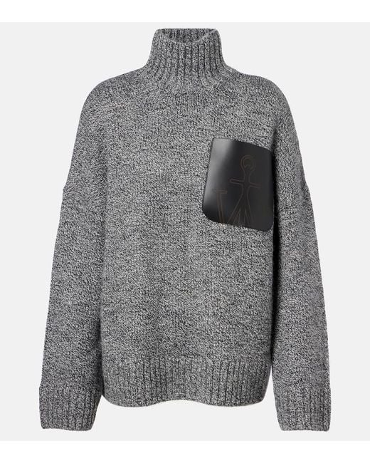 Pull A Col Roule En Laine Et Alpaga Melanges J.W. Anderson en coloris Gray