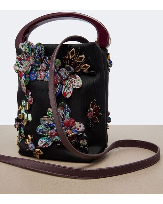 Dries Van Noten Black Small Embellished Top-Handle Bag