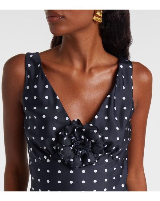 Rodarte Blue Polka-Dot Silk Twill Minidress