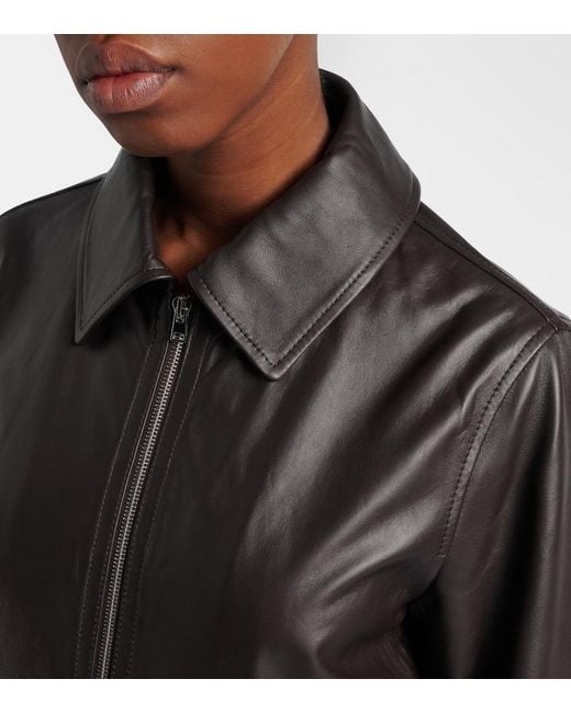 Yves Salomon Black Hooded Leather Blouson Jacket