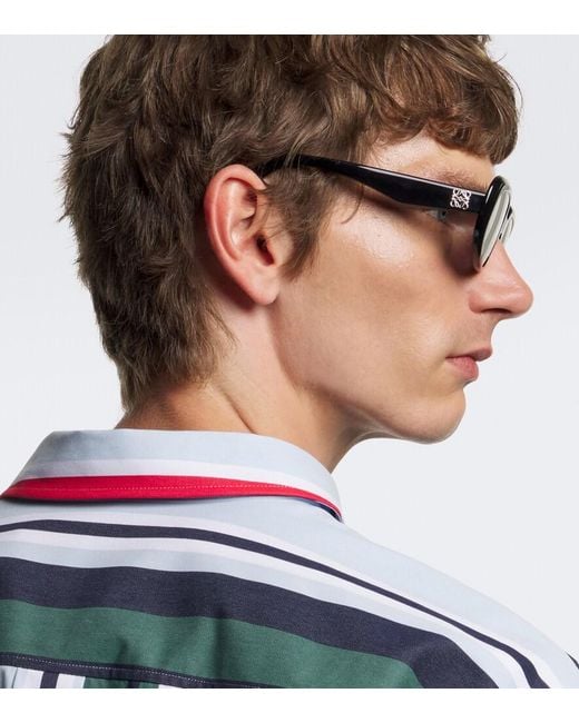 Loewe Black Mini Anagram Steps Rectangular Sunglasses for men