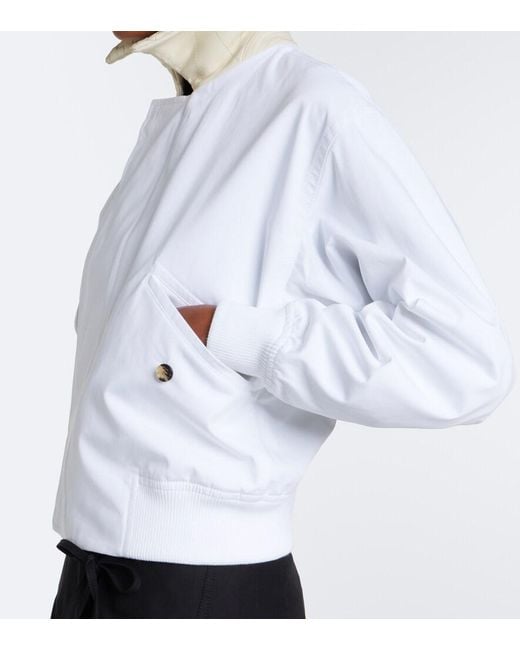 Bottega Veneta White Intrecciato Cotton Blouson Jacket
