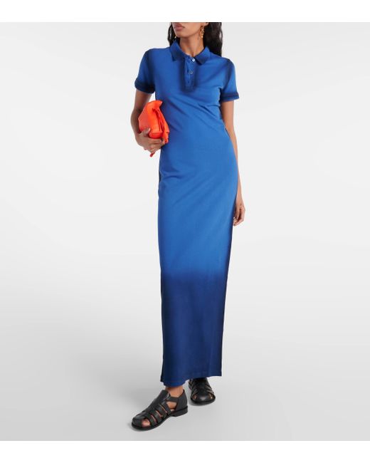 Loewe Blue Cotton Pique Polo Dress