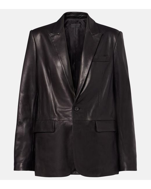 Nili Lotan Black Belmonde Leather Blazer