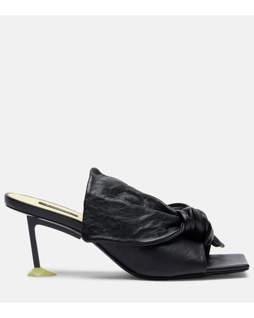 Givenchy Black Boudoir Bow Leather Mules