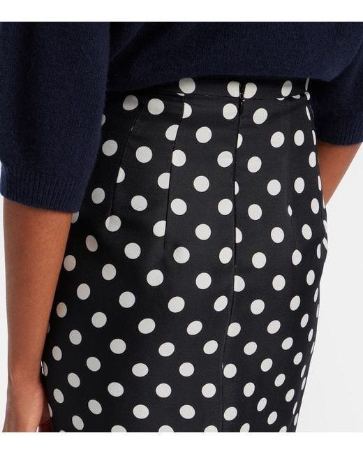 Khaite Black Winton Polka-Dot High-Rise Silk Maxi Skirt
