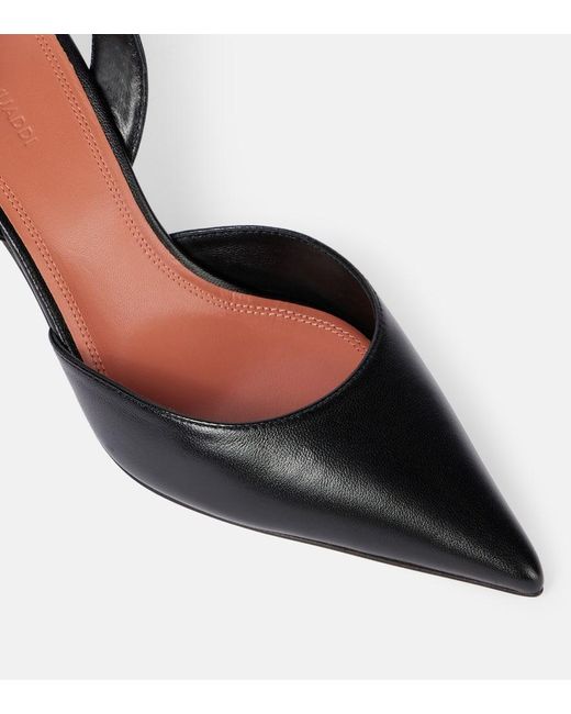 AMINA MUADDI Black Slingback-Pumps Holli 70 Aus Leder
