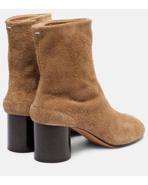 Maison Margiela Brown Tabi 60 Suede Ankle Boots