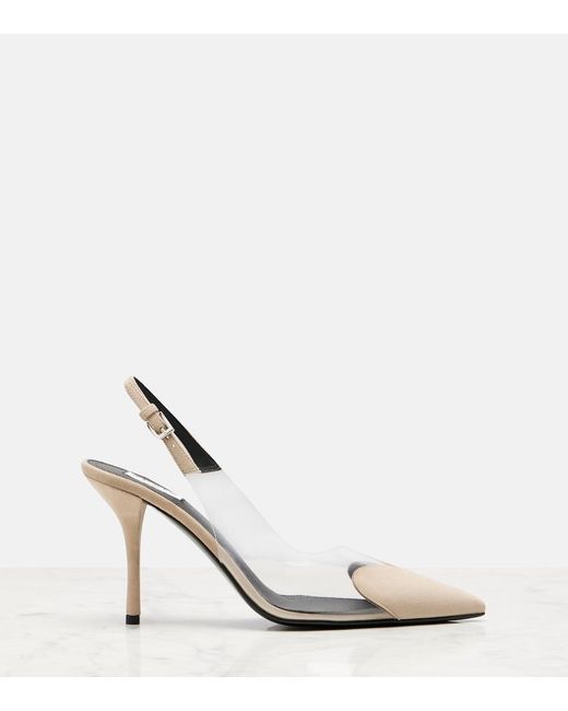 Alaïa Metallic Cour 90 Suede And Pvc Slingback Pumps