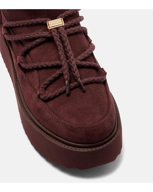 Inuikii Brown Classic Low Suede Platform Snow Boots