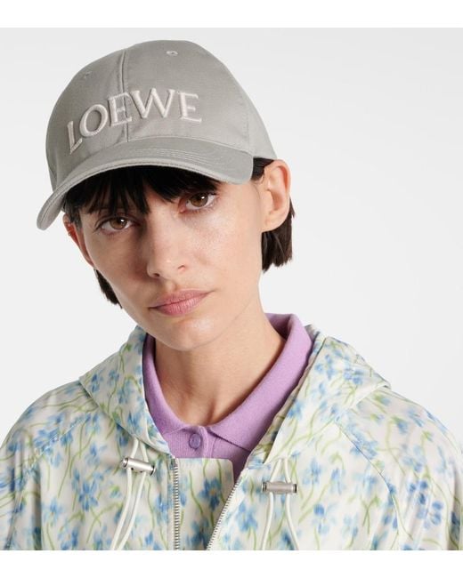Loewe White Cotton Baseball Cap