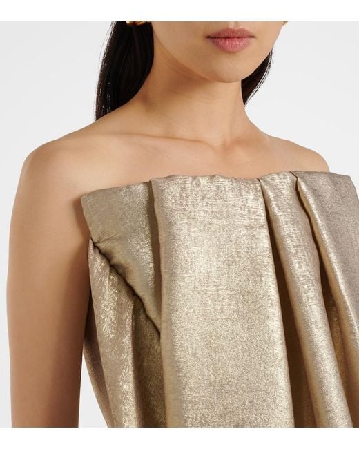 Maticevski Natural Zeal Draped Lame Top