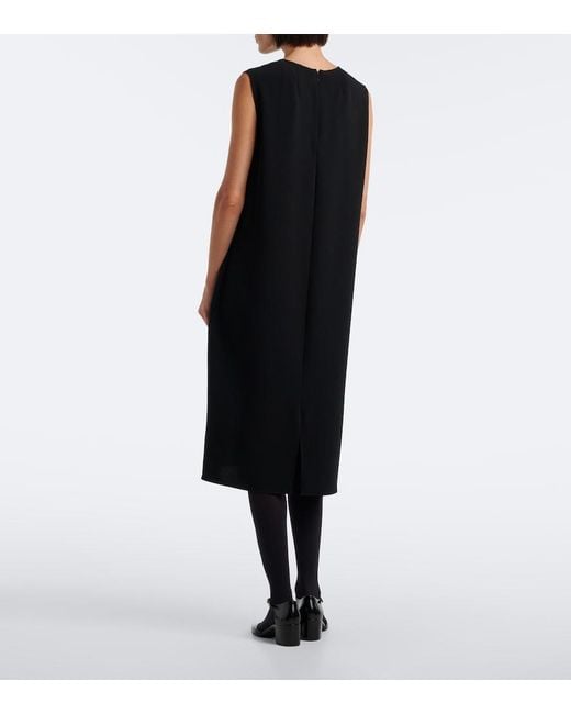 The Row Black Mirna Crepe Midi Dress