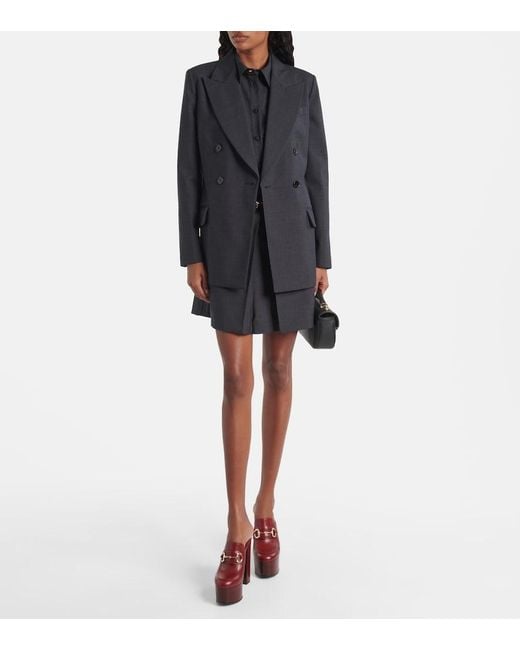 Gucci Blue Double-Breasted Wool Blazer