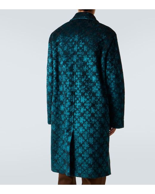 Dries Van Noten Blue Checked Coat for men