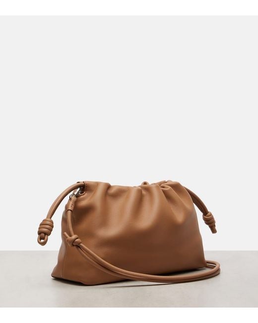 Loewe Brown Clutch Flamenco Medium Aus Leder