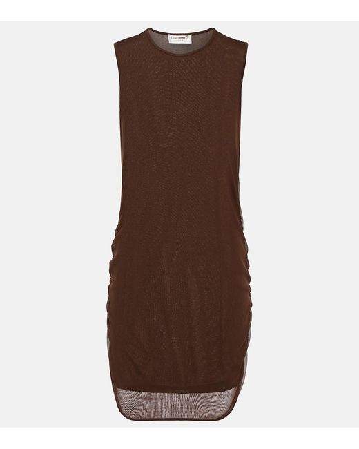 Vestido corto de tul Saint Laurent de color Brown