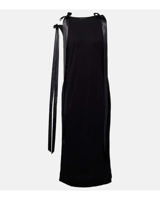 Vestido Midi De Jersey Con Lazo Simone Rocha de color Black