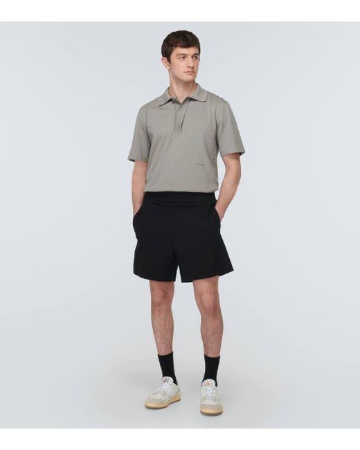 Lanvin Gray Cotton Pique Polo Shirt for men