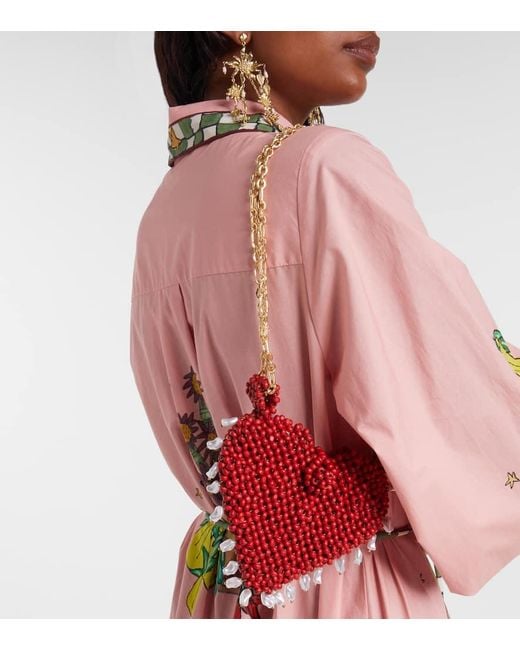 ALÉMAIS Red Carmelo Mini Embellished Crossbody Bag