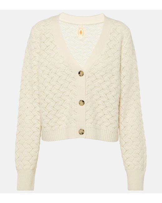 Jardin Des Orangers Natural Wool And Cashmere Cropped Cardigan