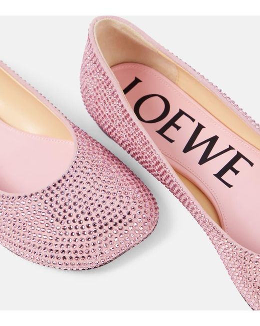 Loewe Pink Ballerinas Toy aus Veloursleder mit Kristallen