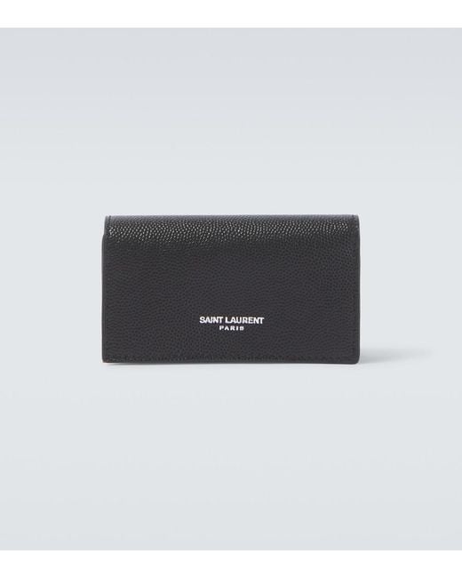 Saint Laurent Black Leather Key Case for men