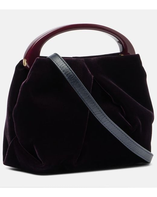 Dries Van Noten Black Tote Bag Crisp Small Aus Samt
