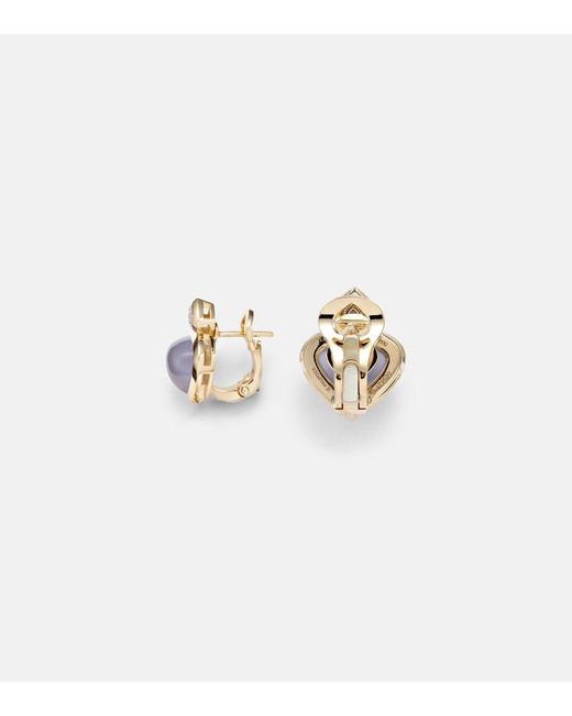Marina B White Trisolina 18Kt Earrings With Chalcedony And Diamonds