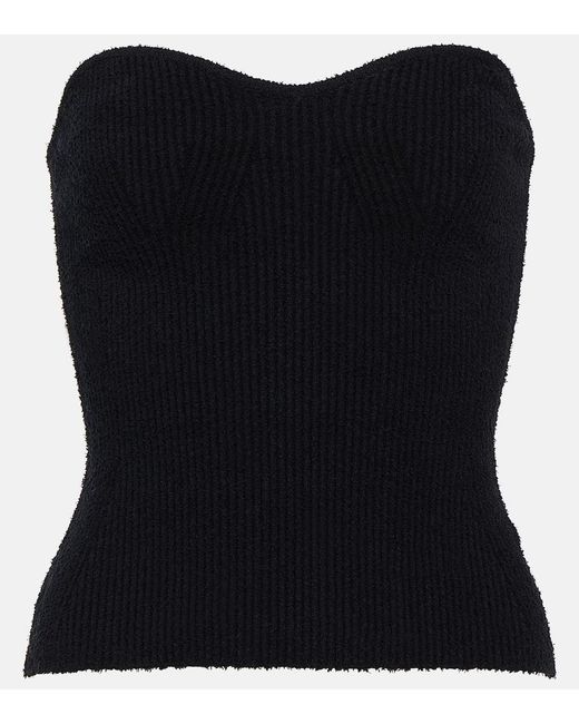 Wardrobe NYC Black Ribbed-Knit Cotton-Blend Top