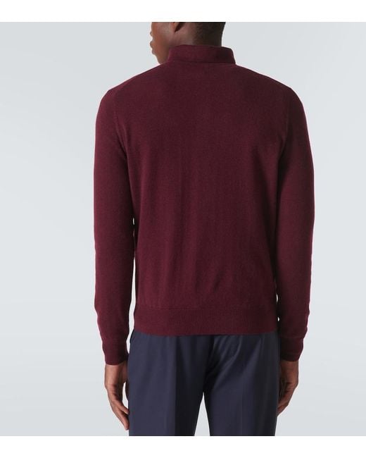 Rubinacci Purple Cashmere Polo Shirt for men