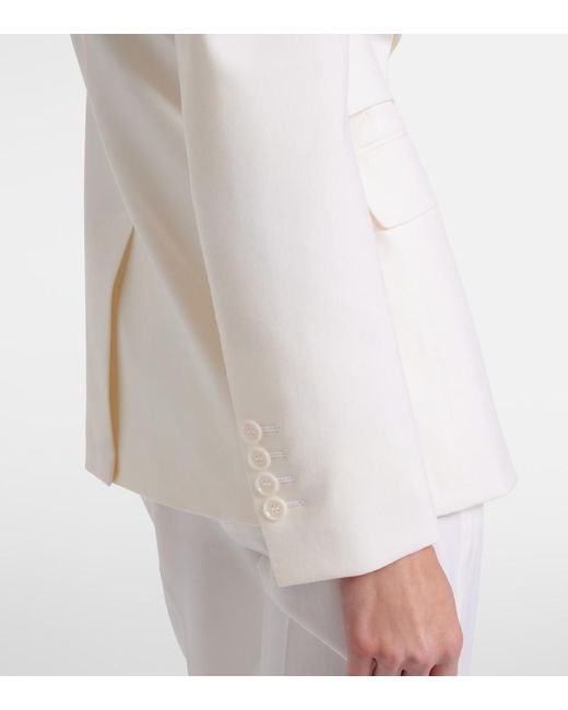 Dolce & Gabbana White Wool-Blend Blazer