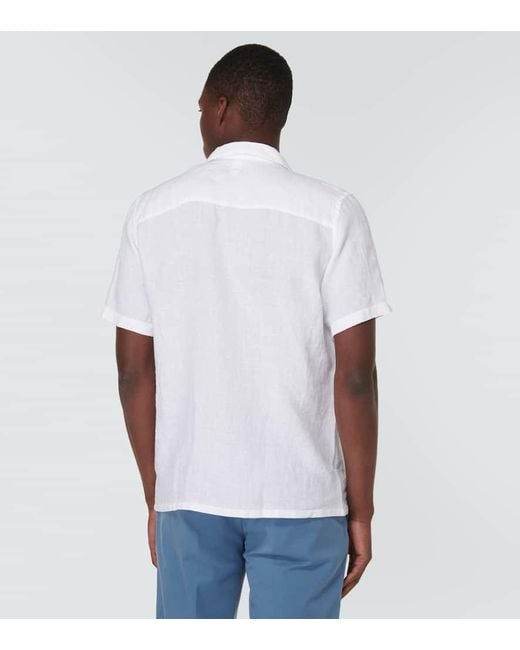 Canali Hemd aus Leinen in White für Herren