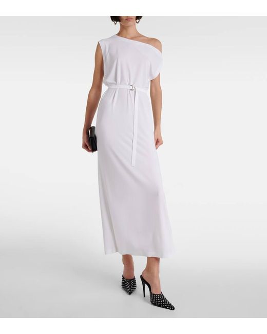 Norma Kamali White One-shoulder Jersey Maxi Dress