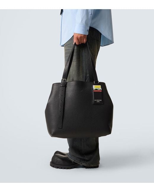 Tote Credit De Piel Balenciaga de hombre de color Black