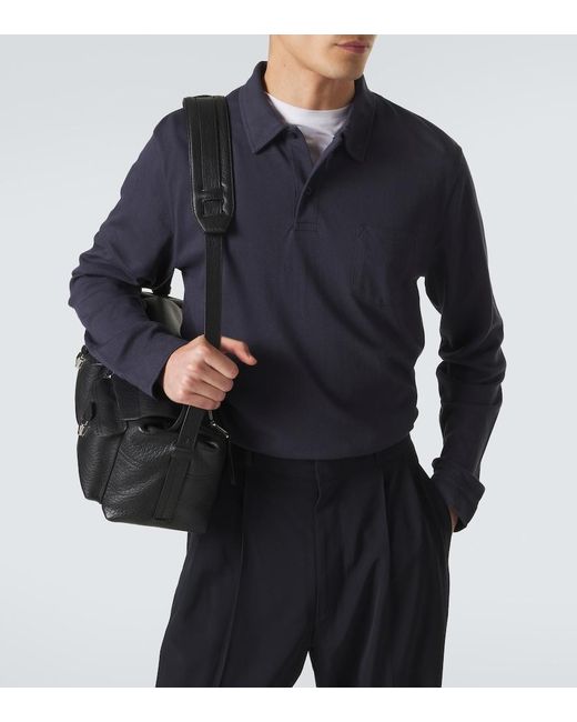 Sunspel Blue Riviera Cotton Polo Shirt for men