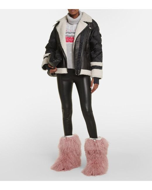 Bogner Les Arcs Shearling Snow Boots in Pink | Lyst