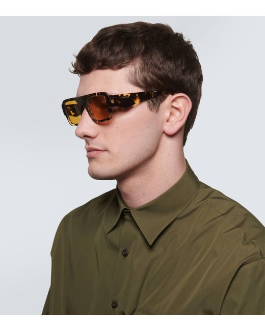 Prada Brown Symbole Tortoiseshell Square Sunglasses for men