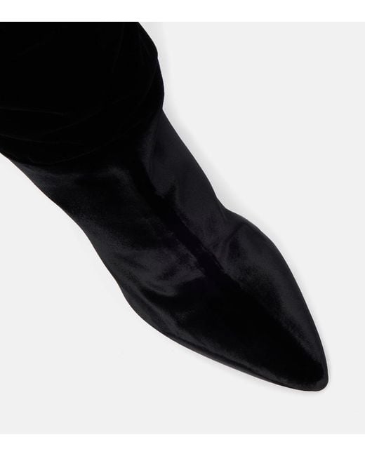 Paris Texas Black Elsa 100 Velvet Over-The-Knee Boots
