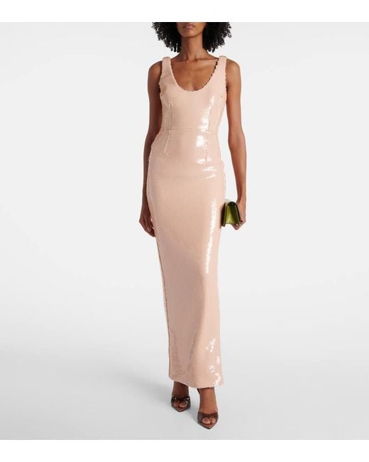 Vestido De Fiesta Manu Con Lentejuelas The New Arrivals Ilkyaz Ozel de color Natural