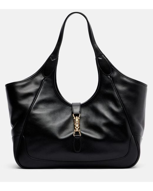 Gucci Black Mercato Medium Leather Tote Bag