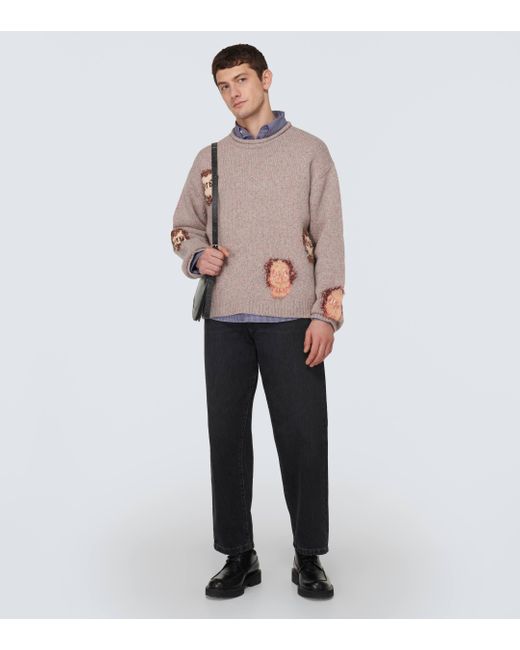 Acne Multicolor Wool-blend Jacquard Sweater for men